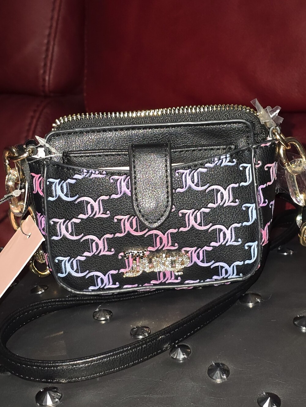 NWT Adorable Juicy Couture Small Black Crossbody With Card Wallet